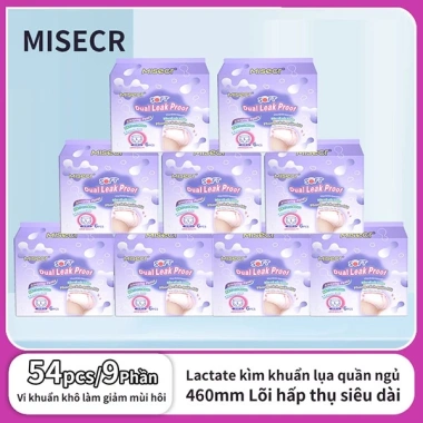 Băng vệ sinh dạng quần Misecr lợi khuẩn, kháng khuẩn, khử mùi - 54 miếng (9 gói) giảm giá 378.000₫