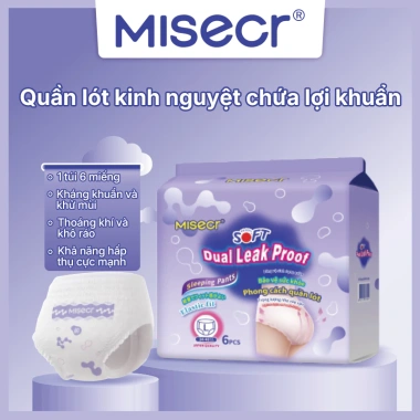 Băng vệ sinh dạng quần Misecr lợi khuẩn, kháng khuẩn, khử mùi 6 miếng giá 55.000đ