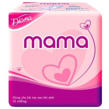 Băng vệ sinh Diana Mama mẹ sau sinh 12 miếng - Thấm hút tốt, giá 34.000₫