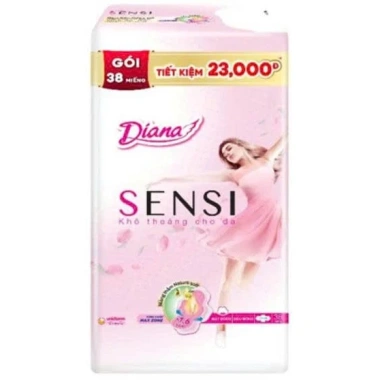 Băng vệ sinh Diana Sensi 38 miếng cánh siêu mỏng, thấm hút, giảm giá 91.000 VND 2