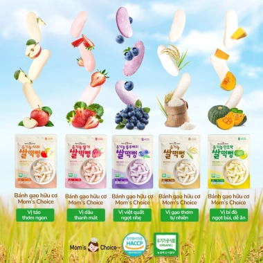 Bánh ăn dặm gạo lứt hữu cơ thanh dẹt Mom's Choice cho bé 6 tháng - 72.000đ 2