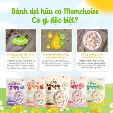 Bánh ăn dặm gạo lứt hữu cơ thanh dẹt Mom's Choice cho bé 6 tháng - 72.000đ 3