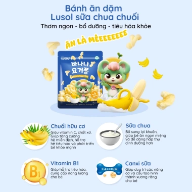 Bánh ăn dặm Lusol 12 tháng - dễ cầm nắm, tan nhanh, an toàn, không chiên dầu 3