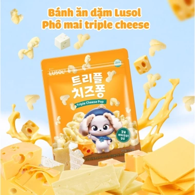 Bánh ăn dặm Lusol 12 tháng - dễ cầm nắm, tan nhanh, an toàn, không chiên dầu 10