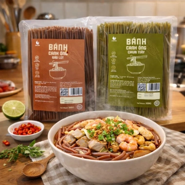 Bánh Canh Ống Việt Thái Gạo Lứt 500g - Sợi to dẻo dai, rau xanh, Organic, giá chỉ 45.000đ