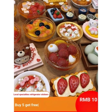 Bánh dâu vịt muối trứng tủ lạnh, miếng dán nam châm sáng tạo, giá ưu đãi 85.800đ