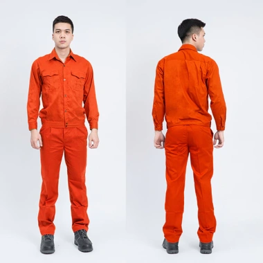 Bảo Hộ Lao Động DN07 Đồng Phục Nhân Viên Vải Kaki 3/1 Dày Dặn Màu Cam