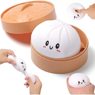 Baozi Squishy Đồ Chơi Giỏ Hấp Dim Sum - Giảm Căng Thẳng, Bàn Làm Việc, Lo Âu Fidget 1 Baozi Squishy Đồ Chơi Giỏ Hấp Dim Sum - Giảm Căng Thẳng, Bàn Làm Việc, Lo Âu Fidget 1