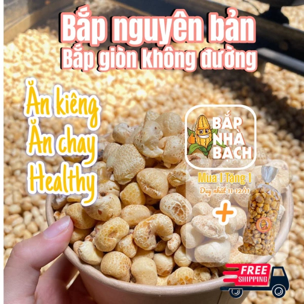 Hình ảnh sản phẩm Bắp Nổ Giòn Không Đường Giảm Cân Ăn Chay Healthy - 20k/kg Bỏng Ngô Nguyên Bản