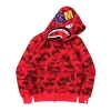 Bape Nam Nữ Zip Up Áo Khoác Cá Mập Thời Trang Dạo Phố - Giá giảm 280.800 VND 2