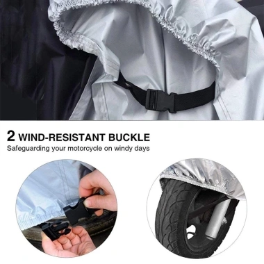 Bạt che nắng mưa xe máy MONQIQI Bạc L - Bảo vệ khỏi mưa, nắng, trộm cắp, giá 107.702₫