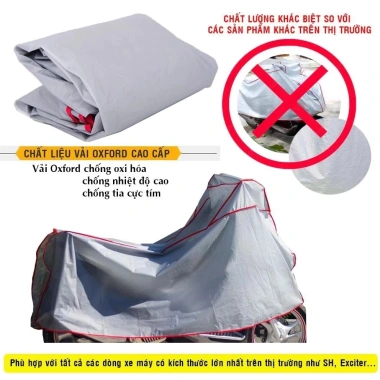 Bạt che nắng mưa xe máy MONQIQI Bạc L - Bảo vệ khỏi mưa, nắng, trộm cắp, giá 107.702₫