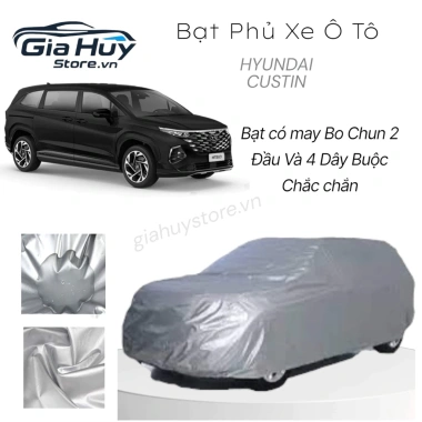 Bạt Phủ Xe Hyundai Custin Vải Dù Tráng Bạc Chống Mưa Nắng + Hộp Đựng Giá 830k