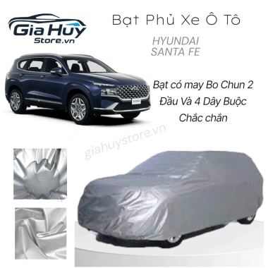 Bạt Phủ Xe Hyundai SantaFe Vải Dù Tráng Bạc Chống Mưa Nắng và Hộp Đựng Giá 760k