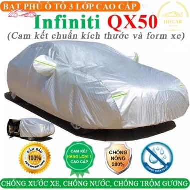 Bạt Phủ Xe Ô Tô INFINITI QX50 3 Lớp Ép Nhiệt Tráng Nhôm Chống Nắng Mưa Cháy - Giá 299.000đ