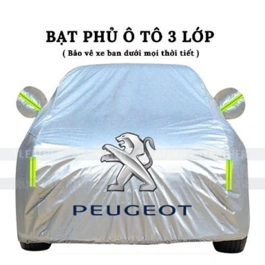 Bạt Phủ Xe Ô Tô Peugeot 2.008,3.008,5.008,408,508,Traveller,Partner 3 Lớp Chống Nắng Nóng Nước Xước Giá 319.500đ