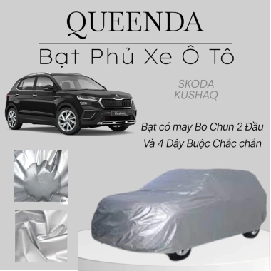 Bạt Phủ Xe Skoda Kushaq Vải Dù Tráng Bạc Chống Mưa Nắng và Hộp Đựng - Giá 599k
