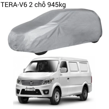 Bạt phủ xe tải Van TERA-V6 dù bạc chống mưa nắng, kèm hộp đựng tiện lợi