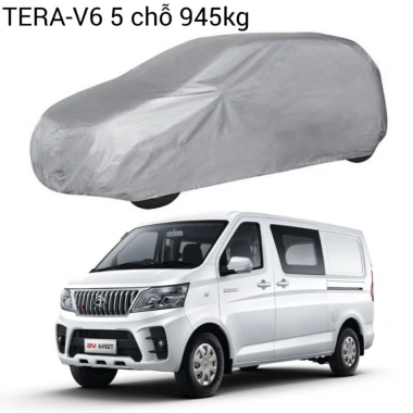 Bạt phủ xe tải Van TERA-V6 dù bạc chống mưa nắng, kèm hộp đựng tiện lợi