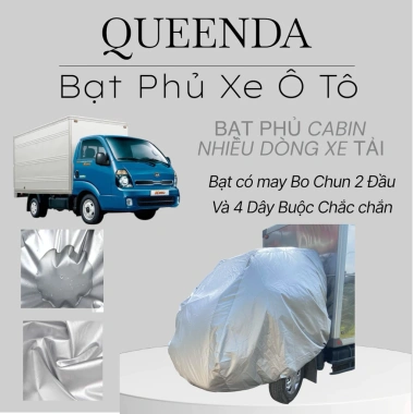 Bạt trùm cabin xe tải K250 K2.700 K165 - Vải dù tráng bạc chống mưa nắng, kèm hộp, giá 479.000₫