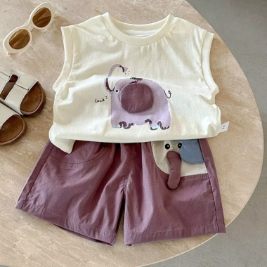 Bé Trai Mùa Hè Áo Vest và Quần Short 2 Bộ Dễ Thương, Siêu Mỏng, Giá 139.055 VND