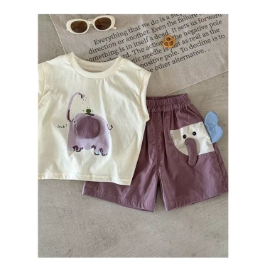 Bé Trai Mùa Hè Áo Vest và Quần Short 2 Bộ Dễ Thương, Siêu Mỏng, Giá 139.055 VND