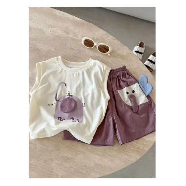 Bé Trai Mùa Hè Áo Vest và Quần Short 2 Bộ Dễ Thương, Siêu Mỏng, Giá 139.055 VND