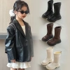 Bella2.026 Giày bốt bé gái cỡ lớn cổ cao, chống trượt, chống thấm nước