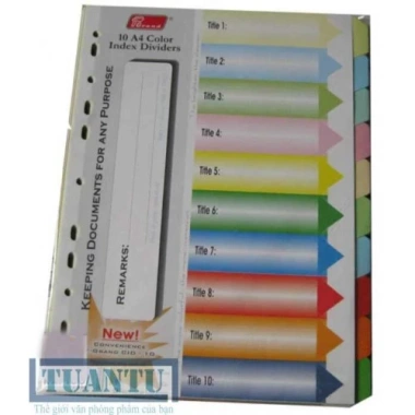 Bìa phân trang giấy 10 số - Tổ chức tài liệu nhanh, giá chỉ 14.000₫