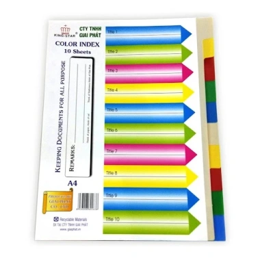 Bìa phân trang giấy 10 số - Tổ chức tài liệu nhanh, giá chỉ 14.000₫
