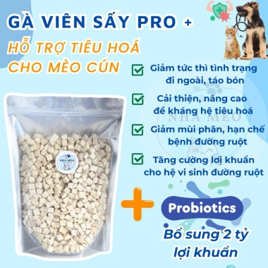 Bịch Lớn 500g Gà sấy khô, Viên rau xanh, Cá hồi, Gan, Trứng, Cá sấy khô cho chó mèo - Giá 137k 3
