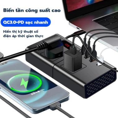 Biến Tần Ô Tô 12V/24V sang 220V, Cấp điện 200W cho mọi thiết bị, giảm giá 21% 5