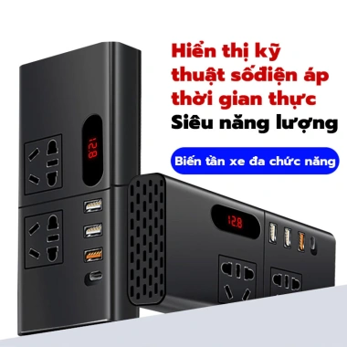 Biến Tần Ô Tô 12V/24V sang 220V, Cấp điện 200W cho mọi thiết bị, giảm giá 21% 6