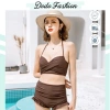 Bikini 2 mảnh Đồ Bơi Lưng Cao Dodo Fashion - Áo Choàng, Quần Nhún Cạp Cao, Che Bụng, Buộc Dây Sexy