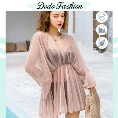 Bikini 2 mảnh Đồ Bơi Lưng Cao Dodo Fashion - Áo Choàng, Quần Nhún Cạp Cao, Che Bụng, Buộc Dây Sexy 4