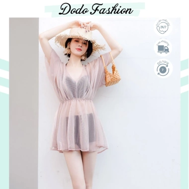 Bikini 2 mảnh Đồ Bơi Lưng Cao Dodo Fashion - Áo Choàng, Quần Nhún Cạp Cao, Che Bụng, Buộc Dây Sexy 6