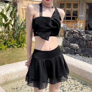 Bikini 2 Mảnh Váy Rời Đồ Bơi Voan Nơ Ngực Pikini Sexy Cao Cấp Áo Tắm Đi Biển Nữ Kín Đáo Che Mông Giấu Bụng LIZ-V323.2 6