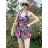 Bikini Liền Váy Hoa Lá Che Khuyết Điểm Bigsize Dây Buộc Cổ Giá Cực Sốc 149k 4