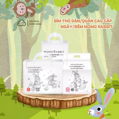 Bỉm Momo Rabbit Nội địa Hàn Quốc dán/quần size S36/M32/L30/XL28 giảm giá 300k