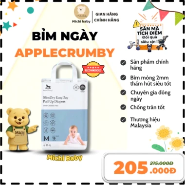 Bỉm Ngày Applecrumby Slimdry Mini Pull Ups Cho Bé S‑XXL, Giá 210.000 VNĐ Michi Baby
