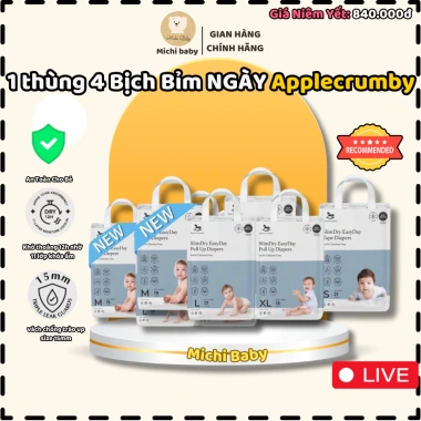 Bỉm Ngày Applecrumby Slimdry Mini Pull Ups Cho Bé S‑XXL, Giá 210.000 VNĐ Michi Baby