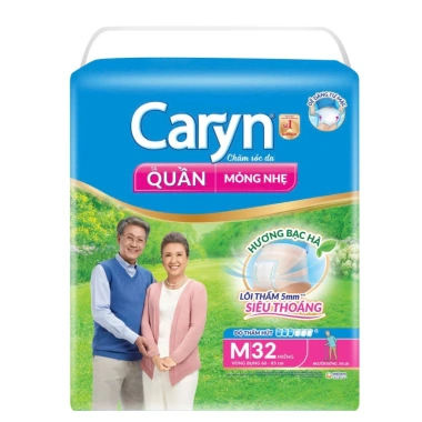 Bỉm người già CARYN dạng quần mỏng thoáng - Size M32 L28 XL24 XL12+2 - Giá chỉ 335.000 VNĐ 2 Bỉm người già CARYN dạng quần mỏng thoáng - Size M32 L28 XL24 XL12+2 - Giá chỉ 335.000 VNĐ 2