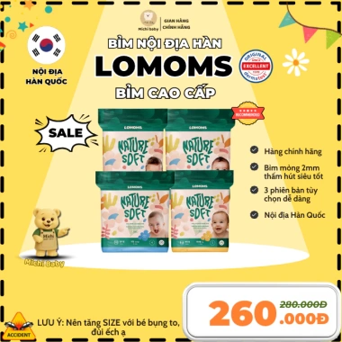 Bỉm Quần Lomoms Premium Nature Soft MC897 - Nội địa Hàn Quốc, mỏng nhẹ, thấm hút vượt trội, an toàn cho bé, chỉ 260.000đ