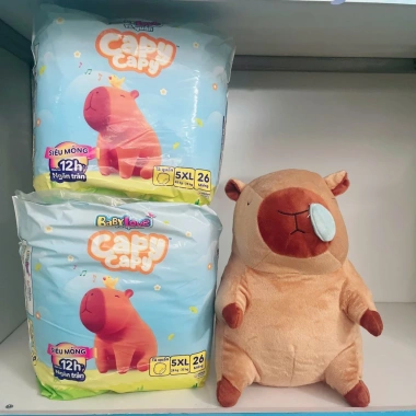 Bỉm/Tã BabyLove Capy M56+4 L52 XL48 XXL44 3XL34 4XL30 5XL26 - 130k, Quà Tặng 5