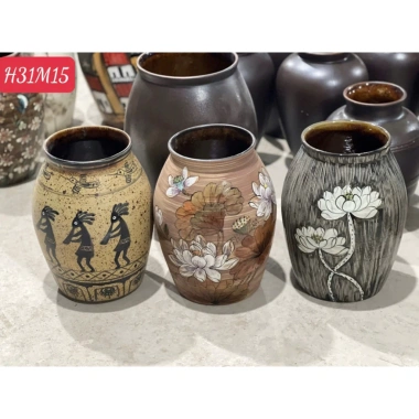 Bình Cắm Hoa Chum Miệng Rộng Thủ Công Gốm Bát Tràng Vẽ Tay Độc Đáo, Giá 450.000₫ 7 Bình Cắm Hoa Chum Miệng Rộng Thủ Công Gốm Bát Tràng Vẽ Tay Độc Đáo, Giá 450.000₫ 7