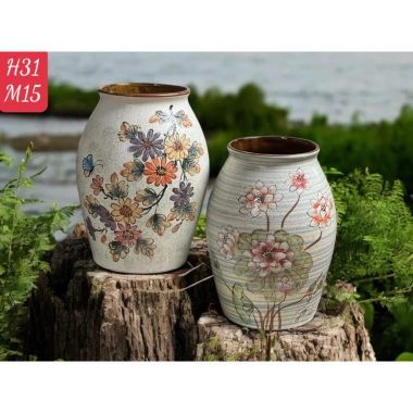Bình Cắm Hoa Chum Miệng Rộng Thủ Công Gốm Bát Tràng Vẽ Tay Độc Đáo, Giá 450.000₫ 9 Bình Cắm Hoa Chum Miệng Rộng Thủ Công Gốm Bát Tràng Vẽ Tay Độc Đáo, Giá 450.000₫ 9