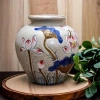 Bình cắm hoa men rạn họa tiết hoa sen cao cấp Bát Tràng GSNP - Giá chỉ 350.000đ 2