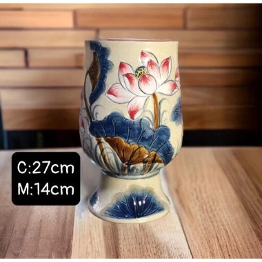 Bình cắm hoa men rạn họa tiết hoa sen cao cấp Bát Tràng GSNP - Giá chỉ 350.000đ 8 Bình cắm hoa men rạn họa tiết hoa sen cao cấp Bát Tràng GSNP - Giá chỉ 350.000đ 8