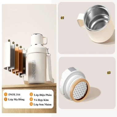 Bình Giữ Nhiệt 1500ml INOX 316 Giữ Nhiệt 24H Tay Cầm Dây Đẹp - Giảm 87600đ còn 365000đ 9 Bình Giữ Nhiệt 1500ml INOX 316 Giữ Nhiệt 24H Tay Cầm Dây Đẹp - Giảm 87600đ còn 365000đ 9