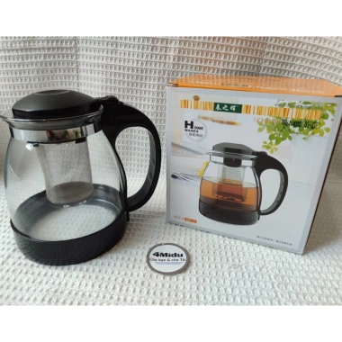 Bình lọc trà thủy tinh 1.300ml sang trọng - Lỗ lọc inox, dùng cho trà và cafe, giá 69k